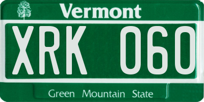 VT license plate XRK060
