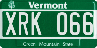 VT license plate XRK066