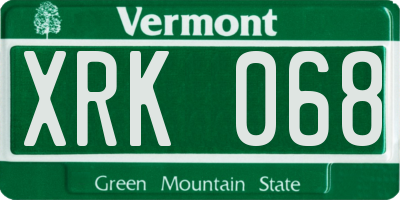 VT license plate XRK068