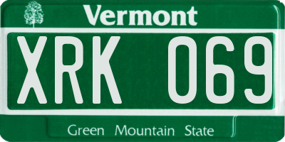 VT license plate XRK069