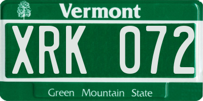 VT license plate XRK072
