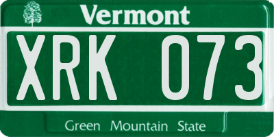 VT license plate XRK073