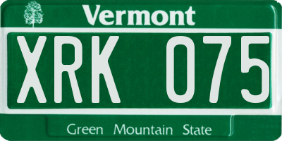 VT license plate XRK075
