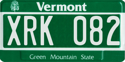 VT license plate XRK082