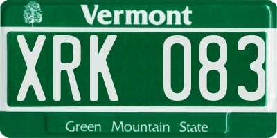 VT license plate XRK083