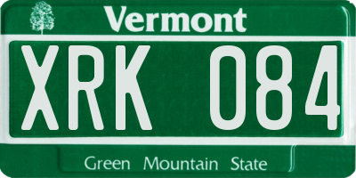 VT license plate XRK084