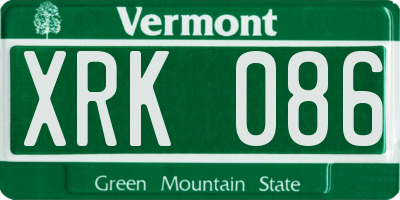 VT license plate XRK086