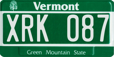 VT license plate XRK087
