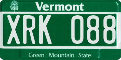 VT license plate XRK088