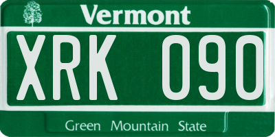 VT license plate XRK090