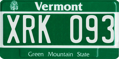 VT license plate XRK093