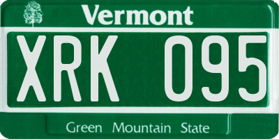 VT license plate XRK095