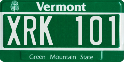 VT license plate XRK101