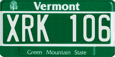 VT license plate XRK106