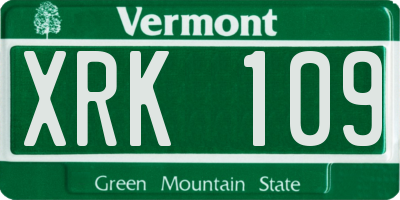 VT license plate XRK109