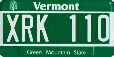 VT license plate XRK110