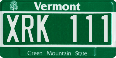 VT license plate XRK111