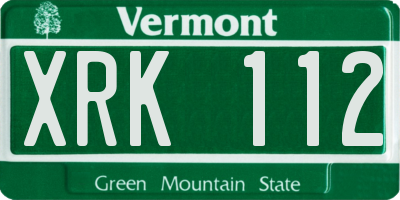 VT license plate XRK112