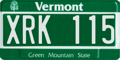 VT license plate XRK115