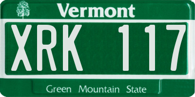 VT license plate XRK117