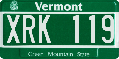 VT license plate XRK119
