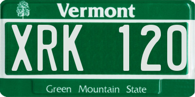 VT license plate XRK120
