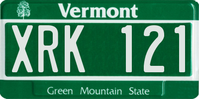 VT license plate XRK121