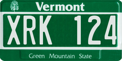 VT license plate XRK124