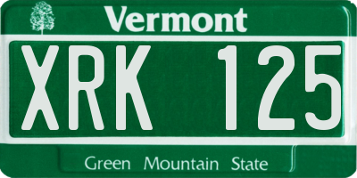 VT license plate XRK125