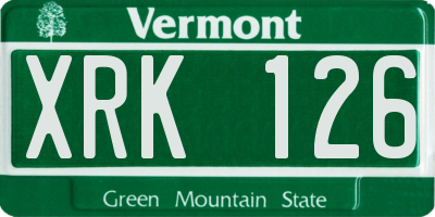VT license plate XRK126