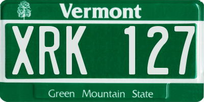 VT license plate XRK127