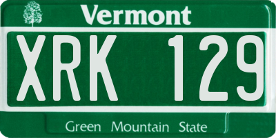 VT license plate XRK129