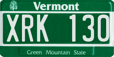 VT license plate XRK130