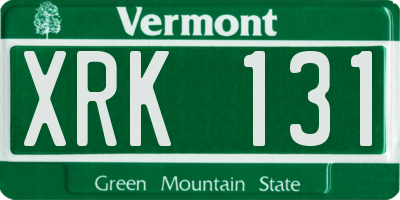 VT license plate XRK131