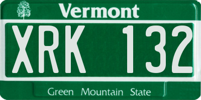 VT license plate XRK132