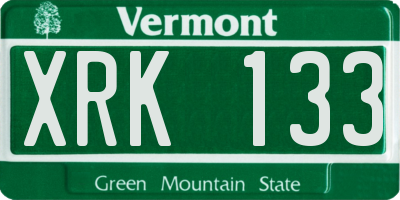 VT license plate XRK133