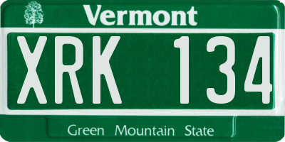 VT license plate XRK134
