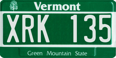 VT license plate XRK135