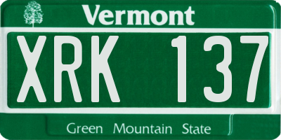 VT license plate XRK137