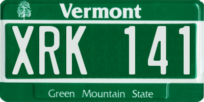 VT license plate XRK141