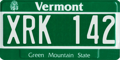VT license plate XRK142