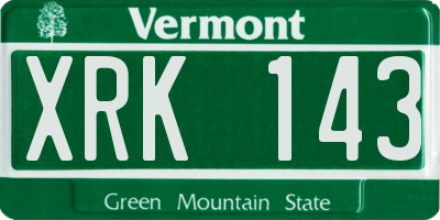 VT license plate XRK143