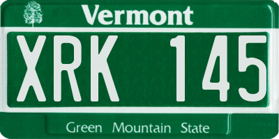 VT license plate XRK145