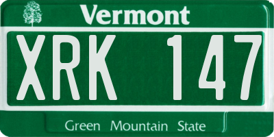 VT license plate XRK147