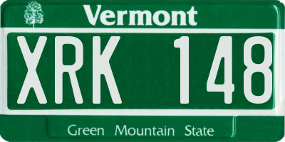 VT license plate XRK148