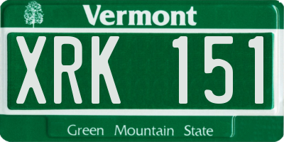 VT license plate XRK151