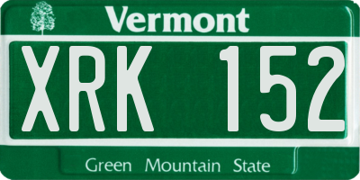 VT license plate XRK152