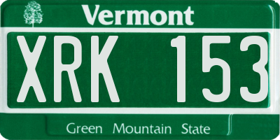 VT license plate XRK153