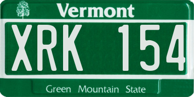 VT license plate XRK154