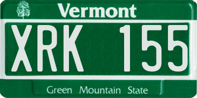 VT license plate XRK155